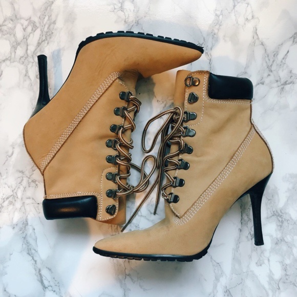 timberland lace up heel boots